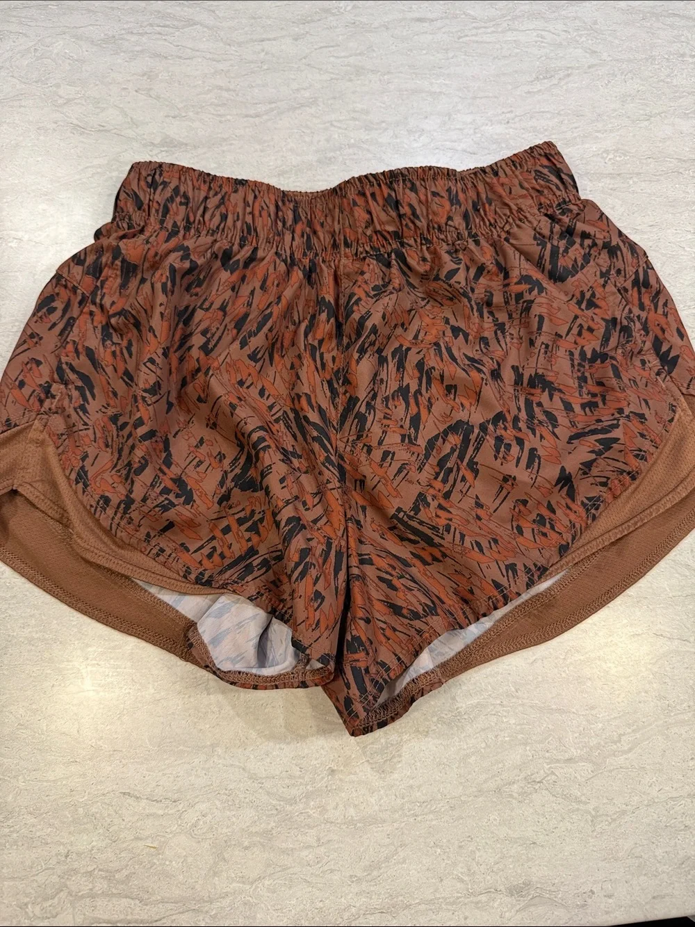 Athletic Works Brown Animal-Print & Lime Green Athletic Shorts Set - Picture 5 of 6